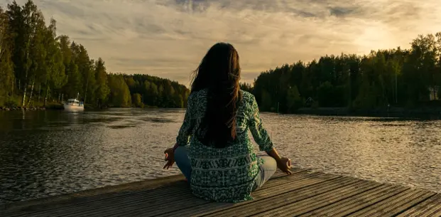 woman meditating