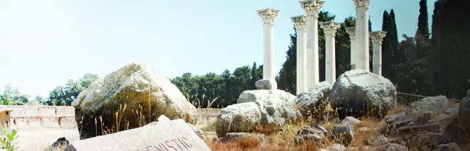 ruins with rocks